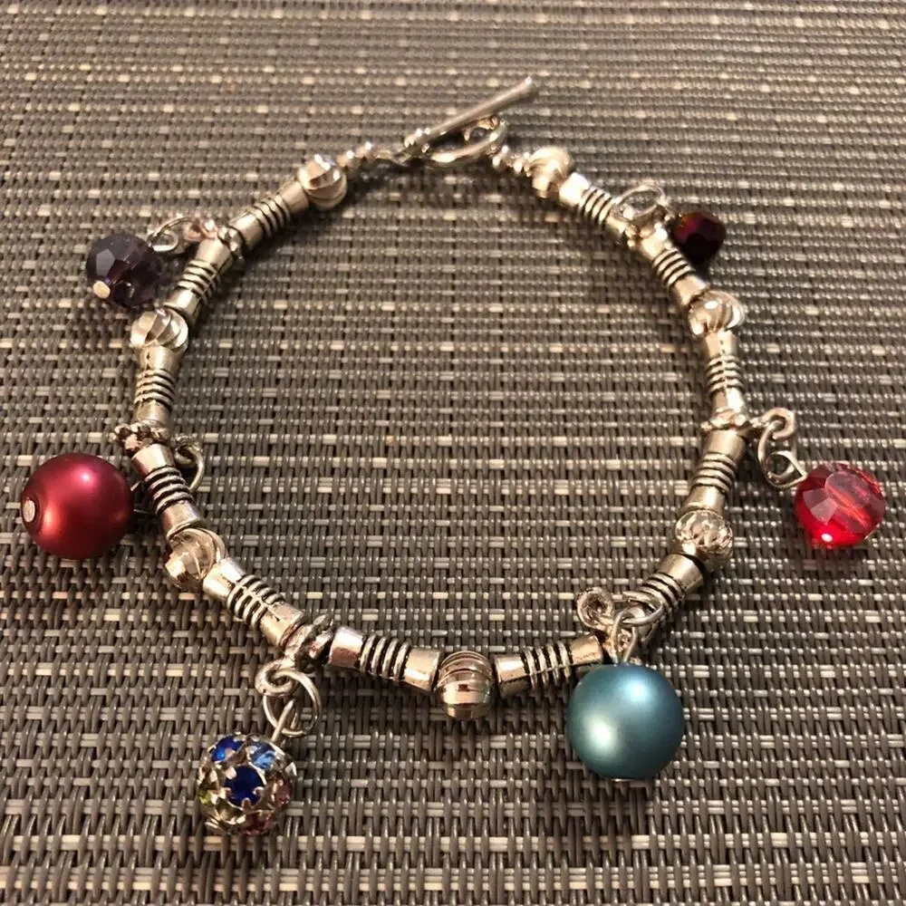 Silver Dangly Ball Charm Bracelet